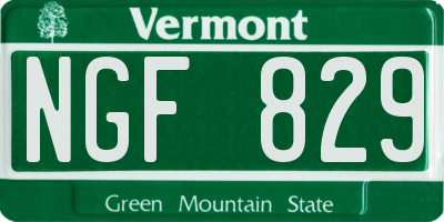 VT license plate NGF829