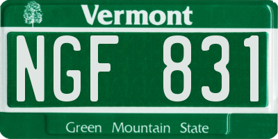 VT license plate NGF831