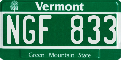 VT license plate NGF833