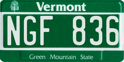 VT license plate NGF836