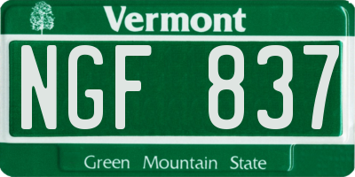VT license plate NGF837