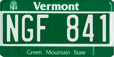VT license plate NGF841