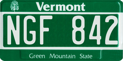 VT license plate NGF842
