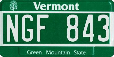 VT license plate NGF843