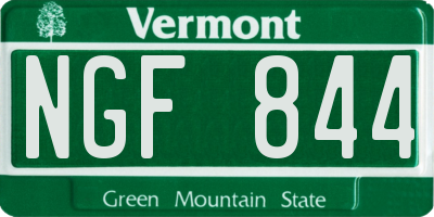VT license plate NGF844