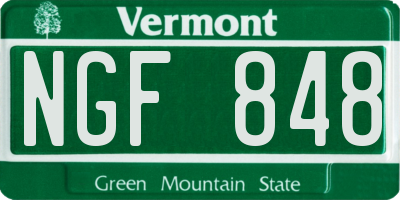 VT license plate NGF848