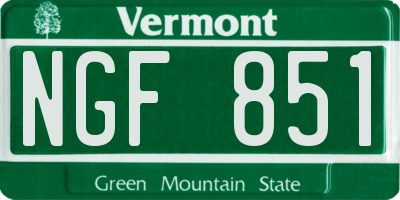 VT license plate NGF851