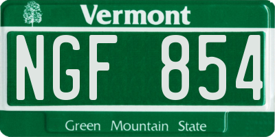 VT license plate NGF854