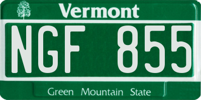VT license plate NGF855