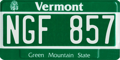 VT license plate NGF857