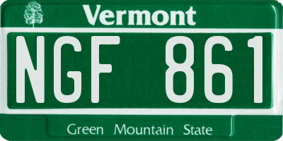 VT license plate NGF861