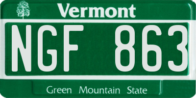 VT license plate NGF863