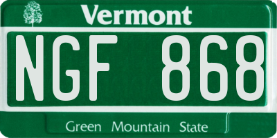 VT license plate NGF868