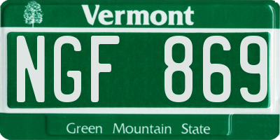 VT license plate NGF869