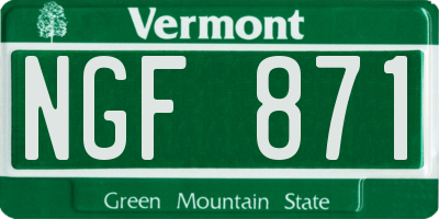 VT license plate NGF871