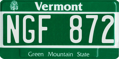 VT license plate NGF872