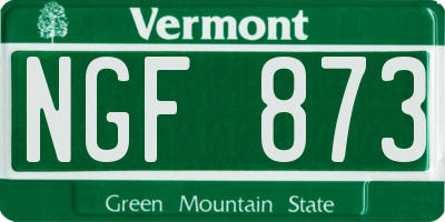 VT license plate NGF873
