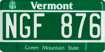 VT license plate NGF876