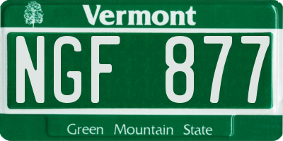 VT license plate NGF877