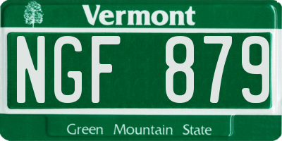 VT license plate NGF879