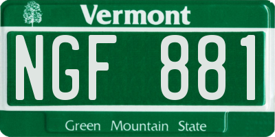 VT license plate NGF881