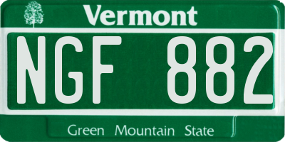 VT license plate NGF882