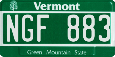 VT license plate NGF883