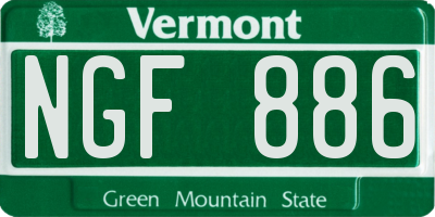 VT license plate NGF886