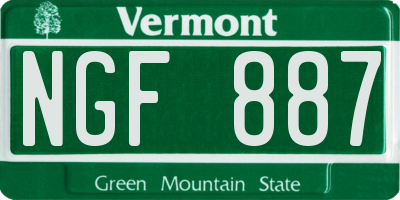 VT license plate NGF887