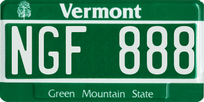 VT license plate NGF888