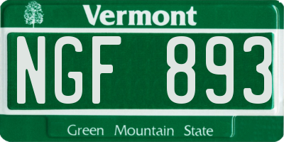 VT license plate NGF893