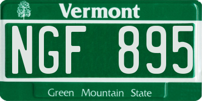 VT license plate NGF895