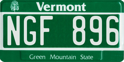 VT license plate NGF896