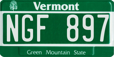 VT license plate NGF897
