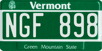 VT license plate NGF898