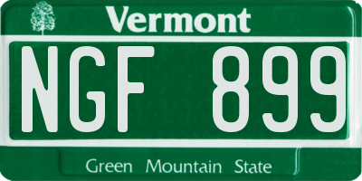 VT license plate NGF899