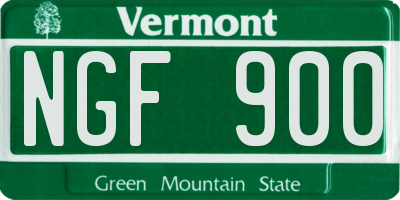 VT license plate NGF900