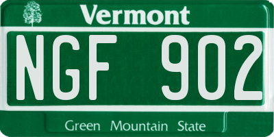 VT license plate NGF902