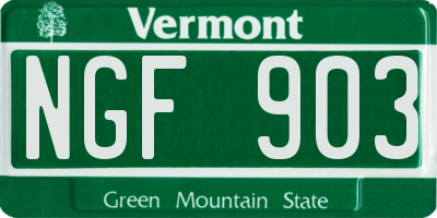 VT license plate NGF903