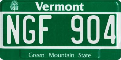 VT license plate NGF904