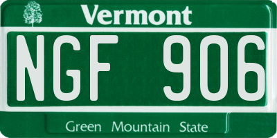 VT license plate NGF906