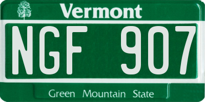 VT license plate NGF907