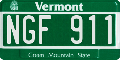VT license plate NGF911