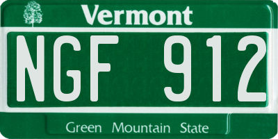 VT license plate NGF912