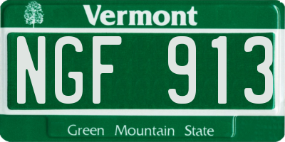 VT license plate NGF913