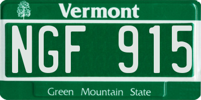 VT license plate NGF915