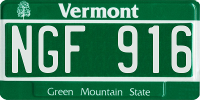VT license plate NGF916