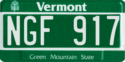 VT license plate NGF917