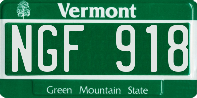 VT license plate NGF918