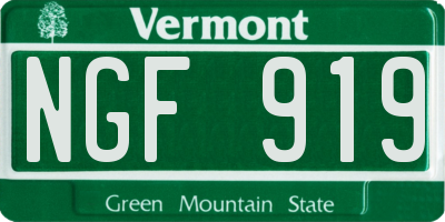 VT license plate NGF919